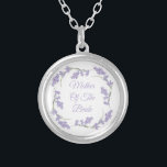 Moeder van de Bride Lavender Floral Wreath Zilver Vergulden Ketting<br><div class="desc">Moeder van de Bride Lavender Floral Wreath Silver geplateerd ketting</div>