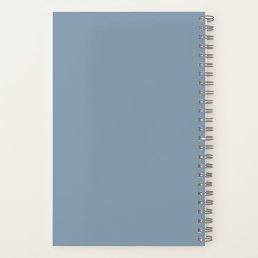 Moeder van de Bride Minimalist Modern Custom Blue Notitieboek (Achterkant)