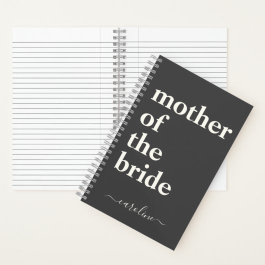 Moeder van de Bride-minimalistische Moderne Aangep Notitieboek (Binnen)