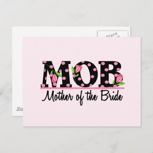 Moeder van de Bride (MOD) Tulip Lettering Briefkaart (Voorkant / Achterkant)