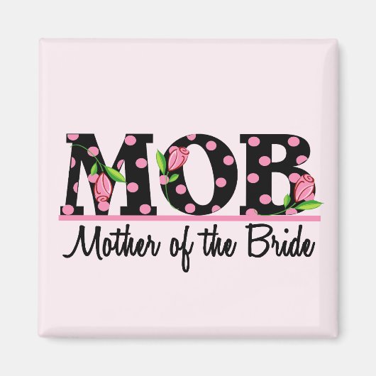 Moeder van de Bride (MOD) Tulip Lettering Magneet (Voorkant)