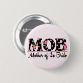 Moeder van de Bride (MOD) Tulip Lettering Ronde Button 5,7 Cm (Voorkant /achterkant)
