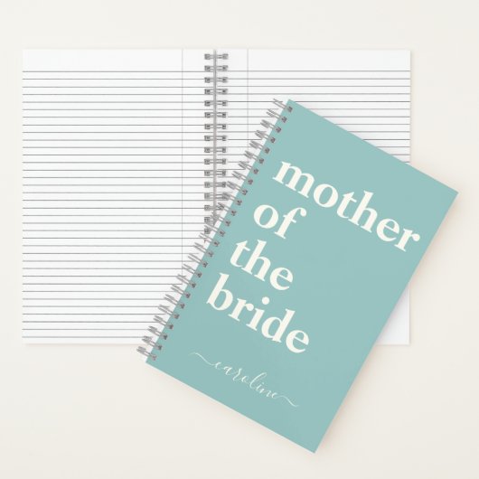 Moeder van de Bride Modern Custom Eggshell Blue Notitieboek (Binnen)