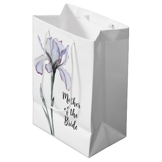 Moeder van de Bride Modern Lavender Iris Wedding Medium Cadeauzakje (Voorkant Gekanteld)