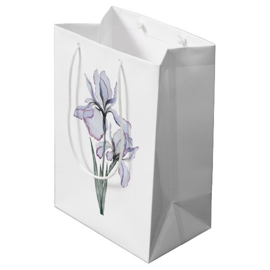 Moeder van de Bride Modern Lavender Iris Wedding Medium Cadeauzakje (Achterkant Gekanteld)