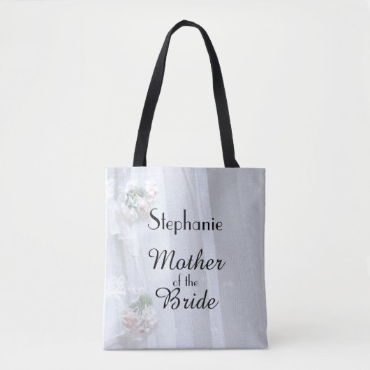 Moeder van de Bride, Naam, Faux Lace Tote Bag (Voorkant)