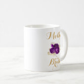 Moeder van de Bride Paars Gold Floral Coffee Mok (Voorkant rechts)