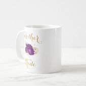 Moeder van de Bride Paars Gold Floral Coffee Mok (Voorkant links)