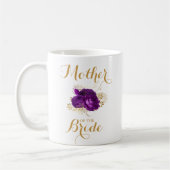 Moeder van de Bride Paars Gold Floral Coffee Mok (Links)
