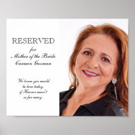 Moeder van de Bride Photo Memorial Seat Wedding Poster