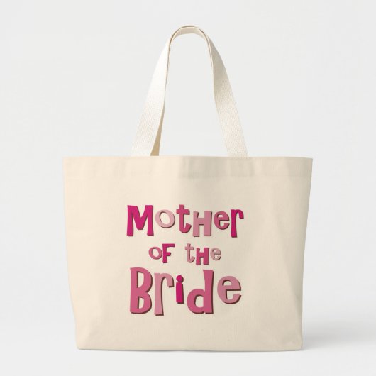 Moeder van de Bride Pink Brown Grote Tote Bag (Voorkant)