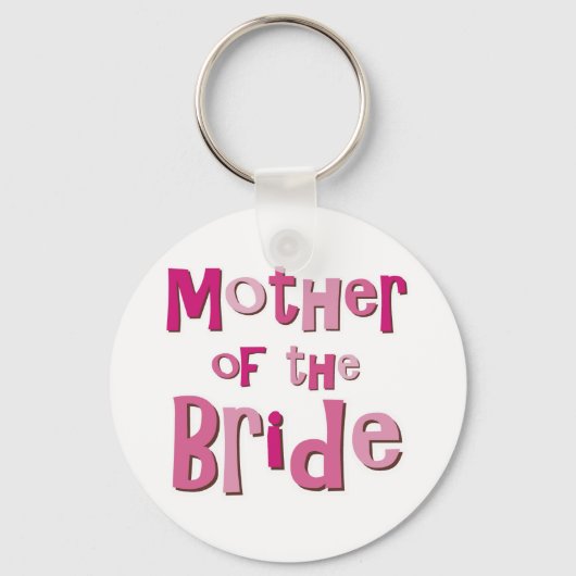 Moeder van de Bride Pink Brown Sleutelhanger (Voorkant)