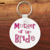 Moeder van de Bride Pink Brown Sleutelhanger (Voorkant)