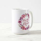 Moeder van de Bride Pink Floral Wedding Mok (Voorkant rechts)