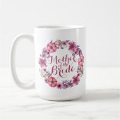 Moeder van de Bride Pink Floral Wedding Mok (Links)