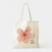 Moeder van de Bride Pink Hibiscus Flower Tote Bag (Achterkant)
