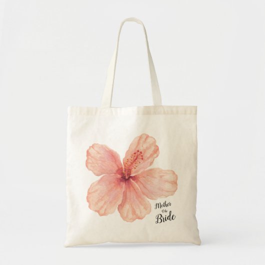 Moeder van de Bride Pink Hibiscus Flower Tote Bag (Voorkant)