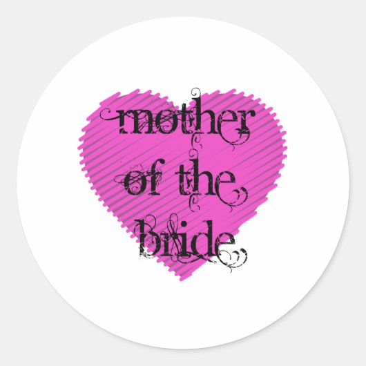 Moeder van de Bride Ronde Sticker (Voorkant)