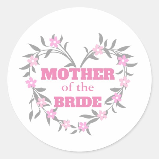 Moeder van de Bride Ronde Sticker (Voorkant)