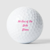 Moeder van de Bride Roze Douane Naam Gifts Wedding Golfballen (Voorkant)