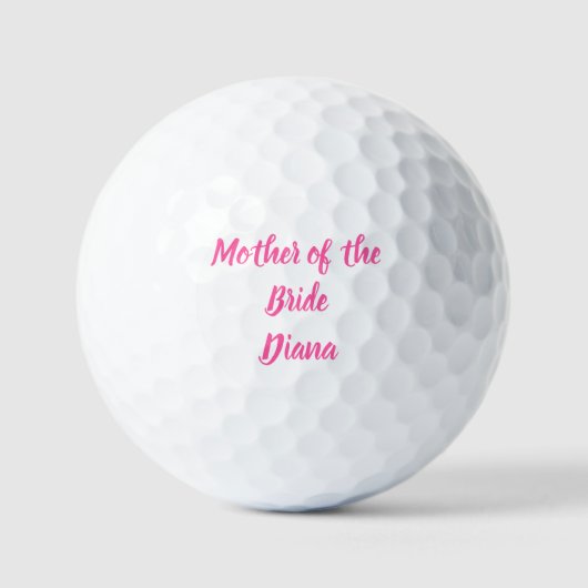 Moeder van de Bride Roze Douane Naam Gifts Wedding Golfballen (Voorkant)