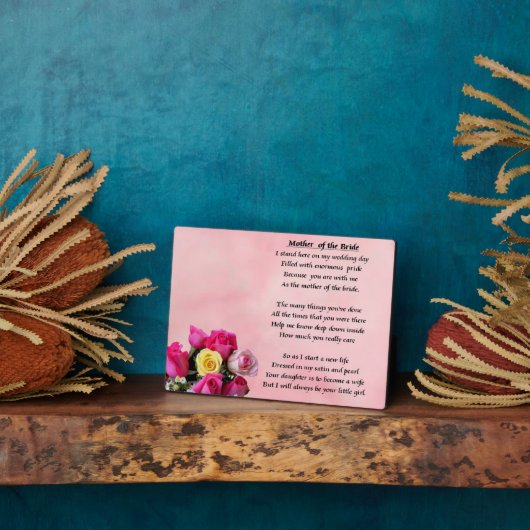 Moeder van de Bride - Rozen Plaque Fotoplaat (Zijkant)