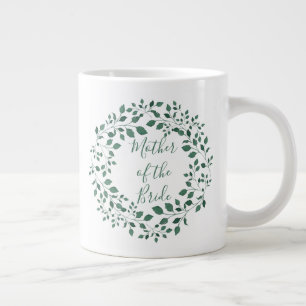 Moeder van de Bride Rustic Green Wreath Wedding Grote Koffiekop