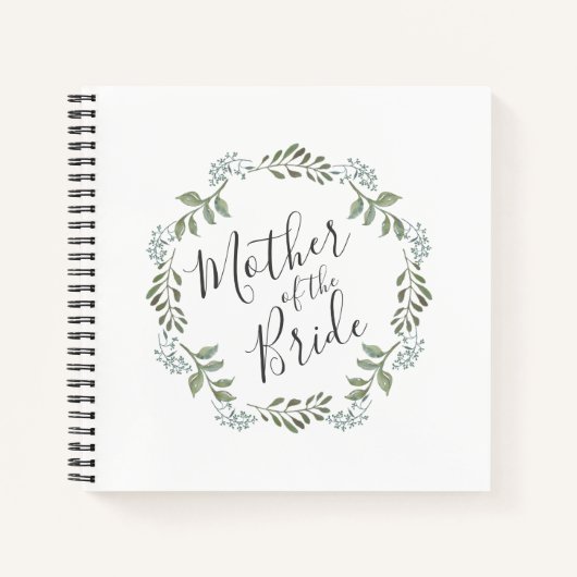 Moeder van de Bride Sage Wreath Wedding Guestbook Notitieboek (Voorkant)