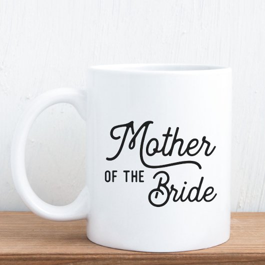 Moeder van de Bride Script Bridal Party Coffee Mok