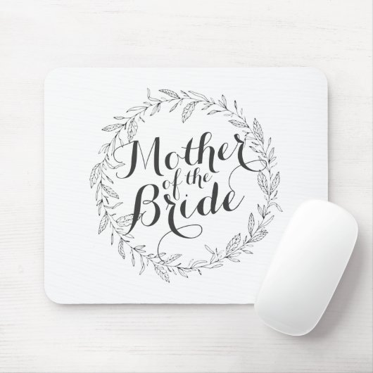 Moeder van de Bride Simple Floral Wedding Mousepad Muismat (Met muis)