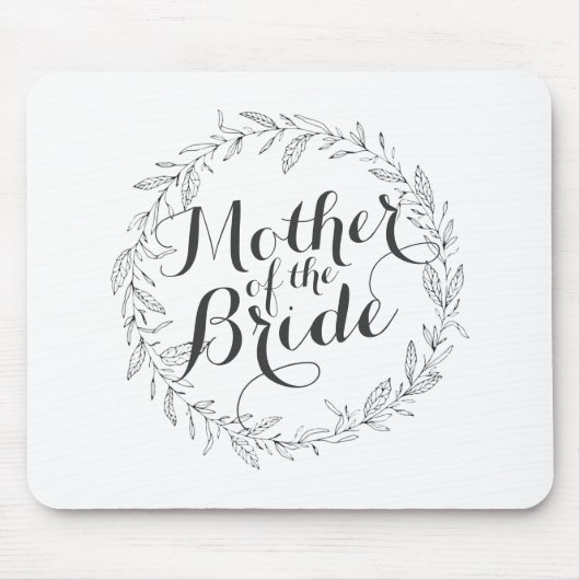 Moeder van de Bride Simple Floral Wedding Mousepad Muismat (Voorkant)
