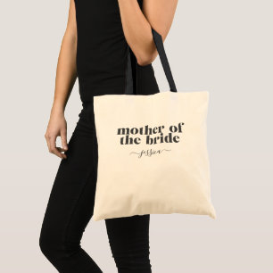Moeder van de Bride Simple Modern Custom Black Tote Bag