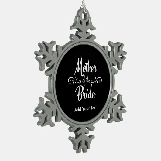 Moeder van de Bride Tin Sneeuwvlok Ornament (Links)
