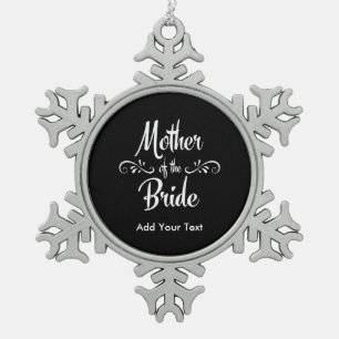 Moeder van de Bride Tin Sneeuwvlok Ornament