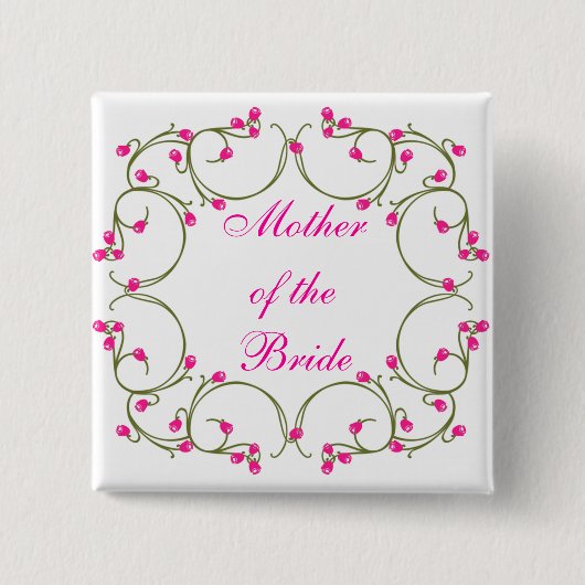 Moeder van de Bride Vierkante Button 5,1 Cm (Voorkant)