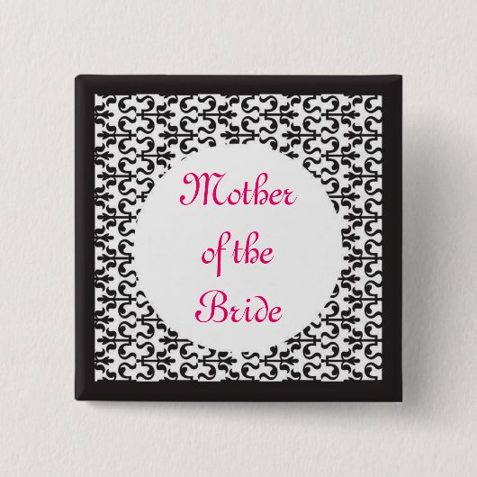 Moeder van de Bride Vierkante Button 5,1 Cm (Voorkant)