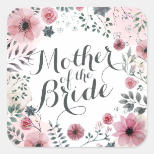 Moeder van de Bride Waterverf Sticker Seal