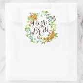 Moeder van de Bride Waterverf Weddin Sticker Seal (Tas)