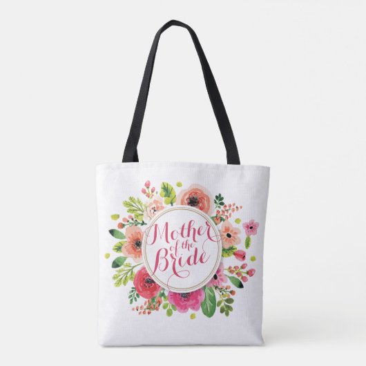 Moeder van de Bride Waterverf Wedding Canvas tas (Achterkant)