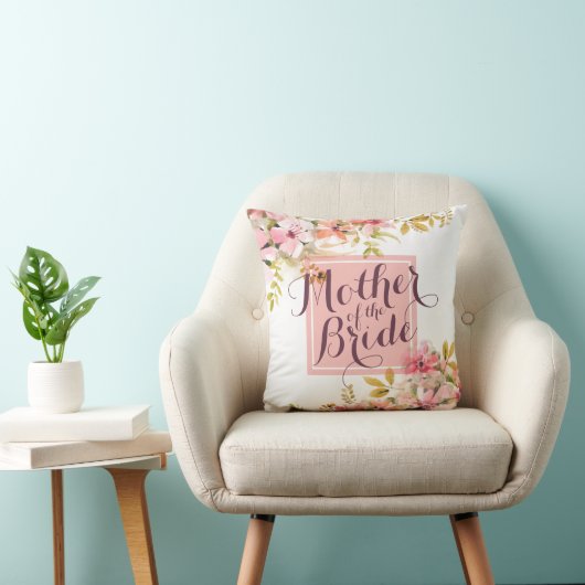Moeder van de Bride Waterverf Wedding Pillow Kussen (Stoel)