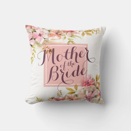 Moeder van de Bride Waterverf Wedding Pillow Kussen (Voorkant)