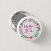 Moeder van de Bride Waterverf Wedding Pin Button (Voorkant /achterkant)