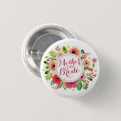 Moeder van de Bride Waterverf Wedding Pin Button (Voorkant /achterkant)
