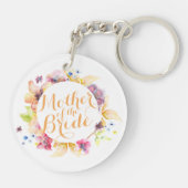 Moeder van de Bride Waterverf Wedding Sleutelhange Sleutelhanger (Achterkant)