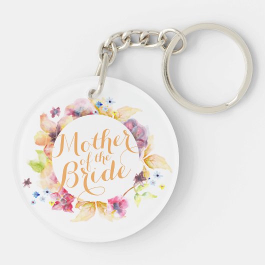 Moeder van de Bride Waterverf Wedding Sleutelhange Sleutelhanger (Achterkant)