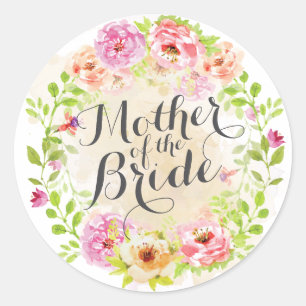 Moeder van de Bride Waterverf Wedding Sticker