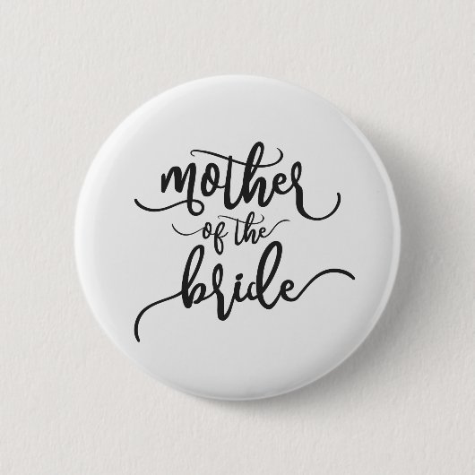 Moeder van de Bride Wedding Calligraphy Pin Button (Voorkant)