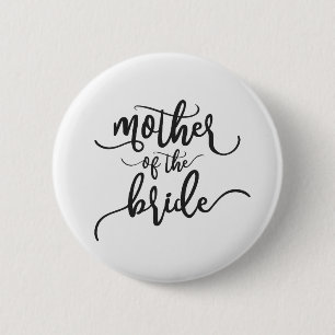 Moeder van de Bride Wedding Calligraphy Pin Button