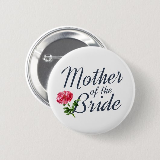 Moeder van de Bride Wedding Calligraphy Pin Button (Voorkant /achterkant)