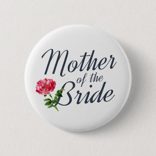 Moeder van de Bride Wedding Calligraphy Pin Button